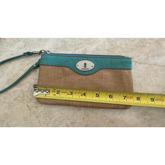 Fossil Key-Per Wristlet teal and beige - Picture 9 of 13